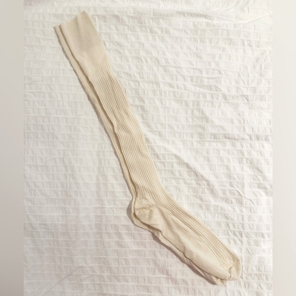 Cream merino wool ribbed knee high Bermuda socks - Greatsox - Picture 1 of 7